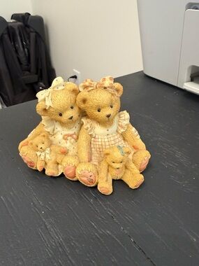 Enesco Cream Bear Family Figurine with Peach Accents - “Allison & Alexandria”